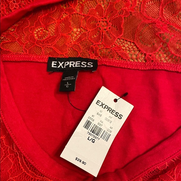 Red Sleeveless Lace Top - Picture 3 of 4